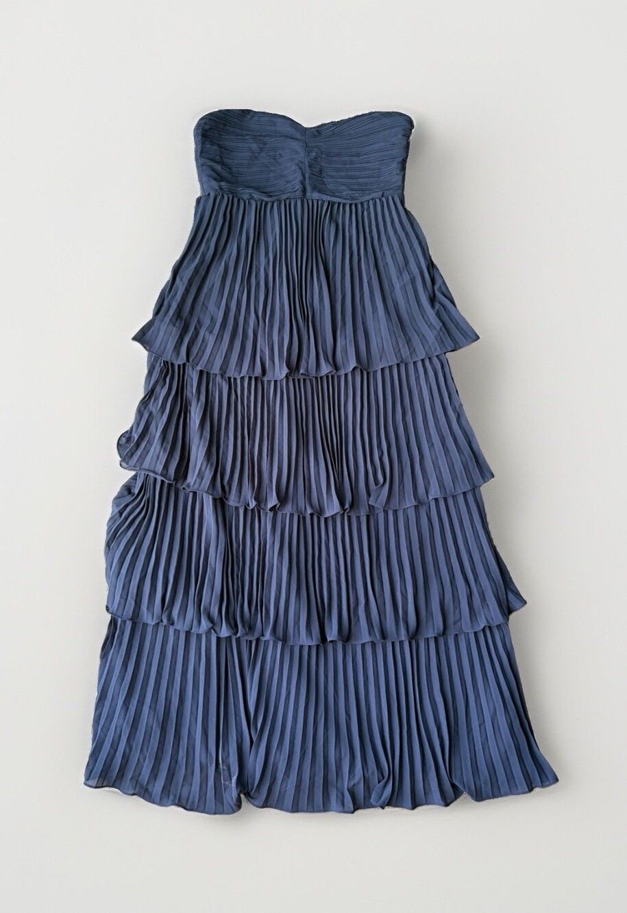 Lulus Seriously Sensational Navy Blue Strapless Tiered Pleated Maxi Dress XL